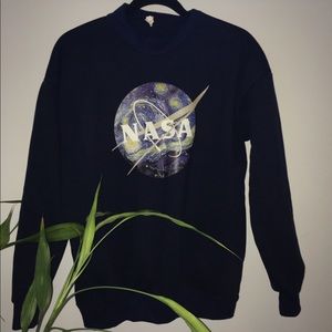 Nasa logo Starry night logo background -Sweatshirt